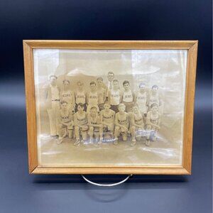 Vintage Basketball Team Photo 1950s Sports Wood Frame Junior High Bears Missouri